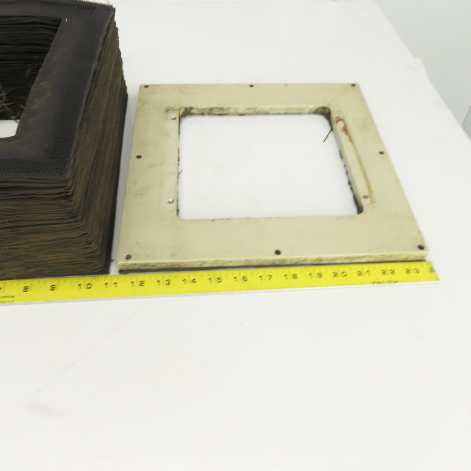 8" x 8" Square ID x 16' Long Accordion Style Way Cover Bellows W/Connector Plate