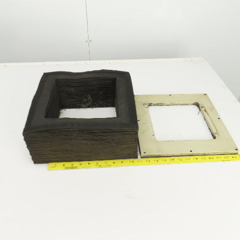 8" x 8" Square ID x 16' Long Accordion Style Way Cover Bellows W/Connector Plate