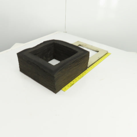 8" x 8" Square ID x 16' Long Accordion Style Way Cover Bellows W/Connector Plate