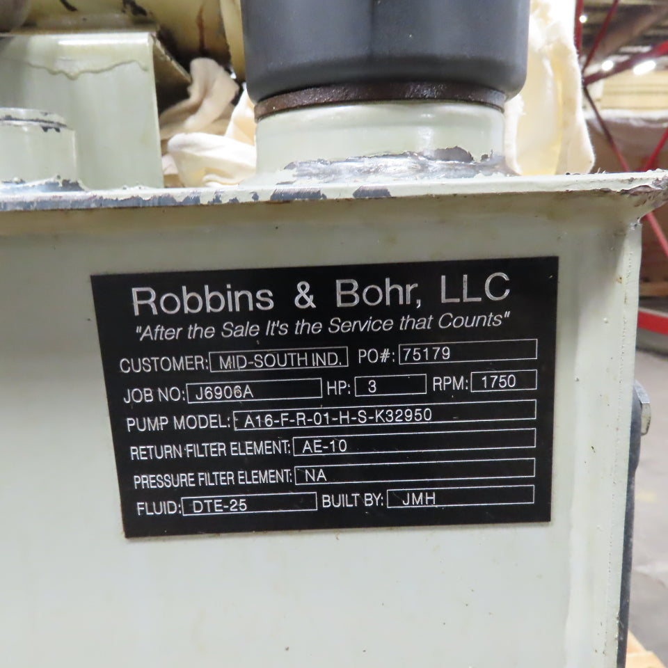 Yuken A16-F-R-01-H-S-K32950 Hydraulic Power Unit 208-230/460V 3Hp 7.0GPM 20USG