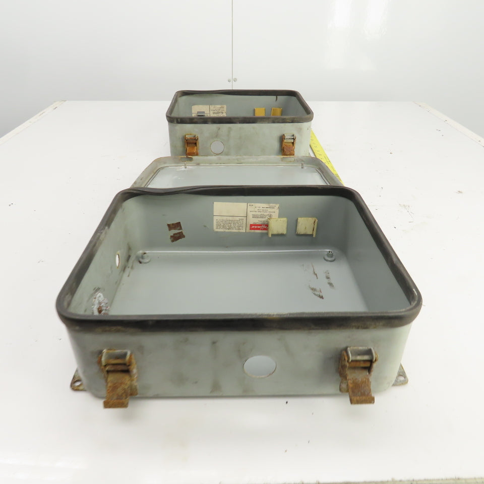 Hoffman A-12104 12" x 10" x 4" Wall Mount Electrical Enclosure Hinged Door Lot/2