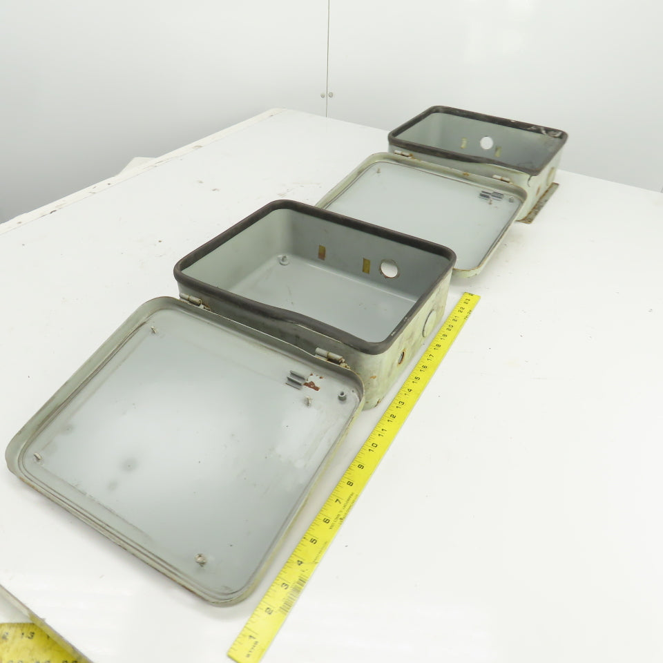 Hoffman A-12104 12" x 10" x 4" Wall Mount Electrical Enclosure Hinged Door Lot/2