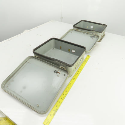 Hoffman A-12104 12" x 10" x 4" Wall Mount Electrical Enclosure Hinged Door Lot/2