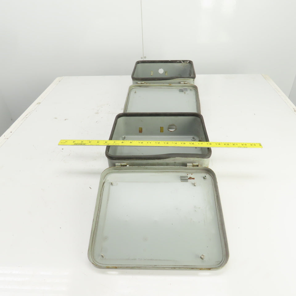 Hoffman A-12104 12" x 10" x 4" Wall Mount Electrical Enclosure Hinged Door Lot/2