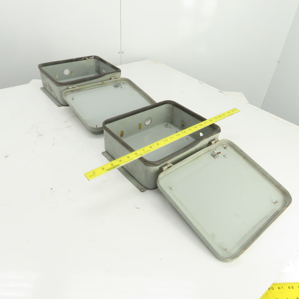 Hoffman A-12104 12" x 10" x 4" Wall Mount Electrical Enclosure Hinged Door Lot/2