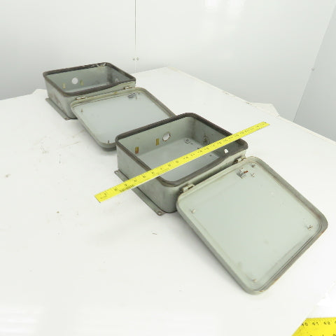 Hoffman A-12104 12" x 10" x 4" Wall Mount Electrical Enclosure Hinged Door Lot/2