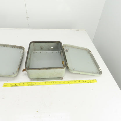 Hoffman A-12104 12" x 10" x 4" Wall Mount Electrical Enclosure Hinged Door Lot/2