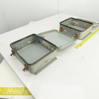 Hoffman A-12104 12" x 10" x 4" Wall Mount Electrical Enclosure Hinged Door Lot/2