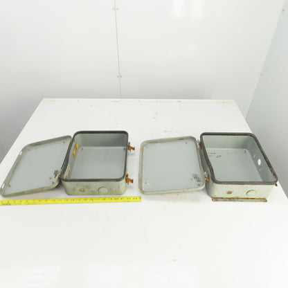 Hoffman A-12104 12" x 10" x 4" Wall Mount Electrical Enclosure Hinged Door Lot/2