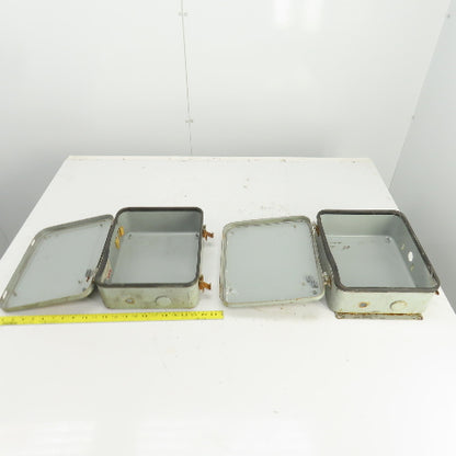 Hoffman A-12104 12" x 10" x 4" Wall Mount Electrical Enclosure Hinged Door Lot/2