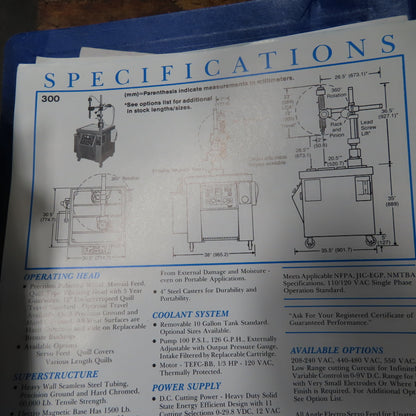 Uni-Tek 300-SA 480V 1Ph Manual Feed Broken Tap Stud Disintegrator 12" Travel