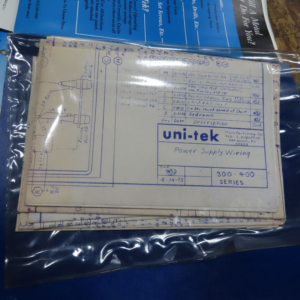 Uni-Tek 300-SA 480V 1Ph Manual Feed Broken Tap Stud Disintegrator 12" Travel