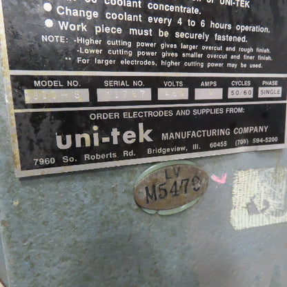 Uni-Tek 300-SA 480V 1Ph Manual Feed Broken Tap Stud Disintegrator 12" Travel