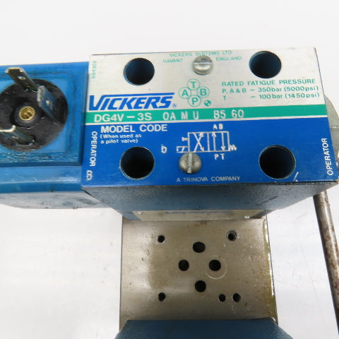 Vickers DG4V-3S0AMUB560 Single Solenoid Hydraulic Valve Check Regulator 120V