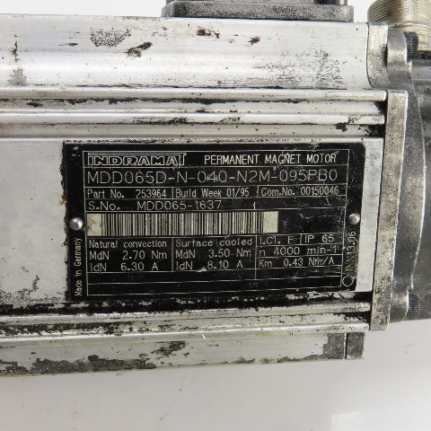 Indramat MDD065D-N-040-N2M-095PB0 2.70Nm Permanent Magnet Motor 4000RPM
