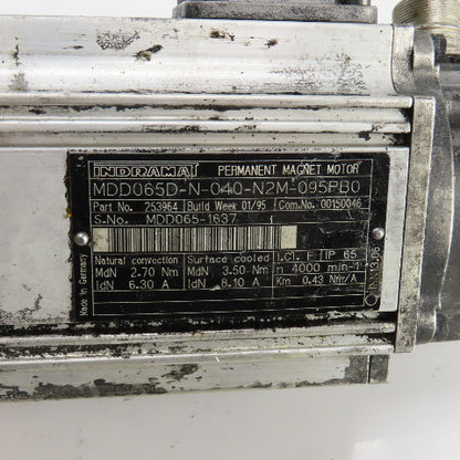 Indramat MDD065D-N-040-N2M-095PB0 2.70Nm Permanent Magnet Motor 4000RPM