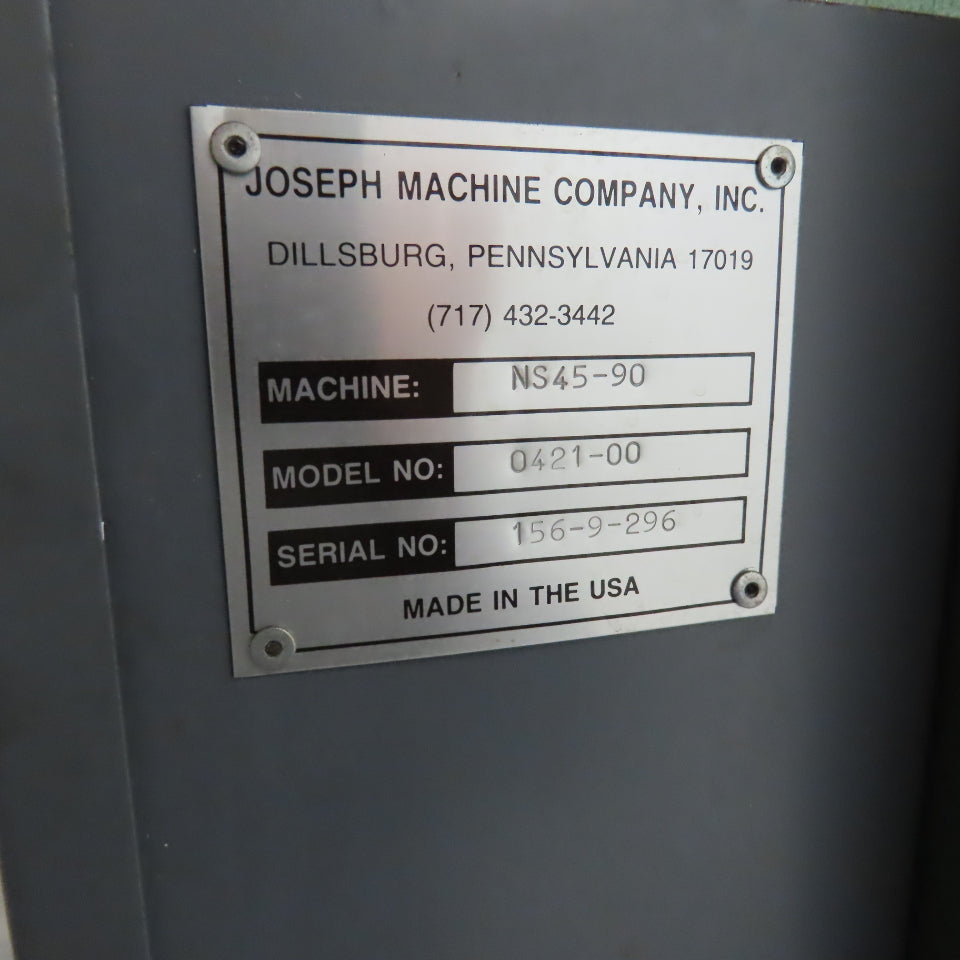 Joseph NS45-90 14" Vinyl Extrusion 90° End Mill Cutoff Saw 208V 3Ph 3400 RPM
