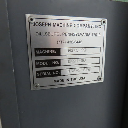 Joseph NS45-90 14" Vinyl Extrusion 90° End Mill Cutoff Saw 208V 3Ph 3400 RPM
