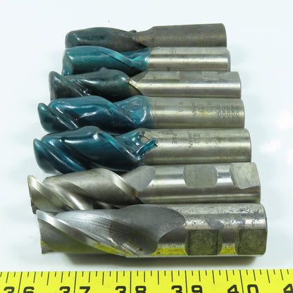 E.C Misc. 1" Square End Mill Center Cutting 2 Flute 1" Shank Lot of 7