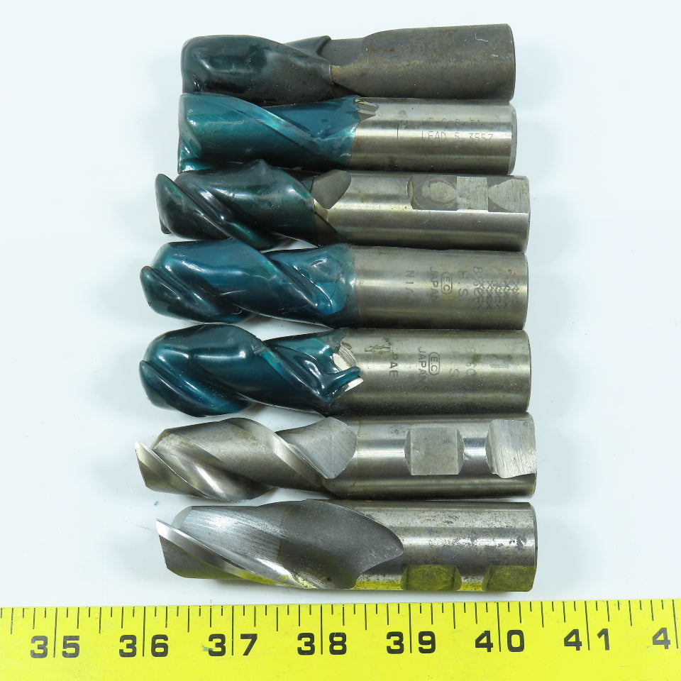E.C Misc. 1" Square End Mill Center Cutting 2 Flute 1" Shank Lot of 7