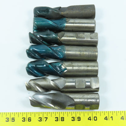E.C Misc. 1" Square End Mill Center Cutting 2 Flute 1" Shank Lot of 7