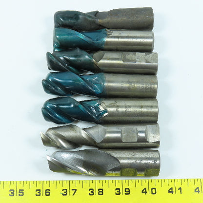 E.C Misc. 1" Square End Mill Center Cutting 2 Flute 1" Shank Lot of 7