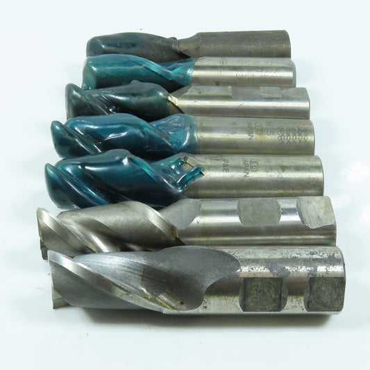 E.C Misc. 1" Square End Mill Center Cutting 2 Flute 1" Shank Lot of 7
