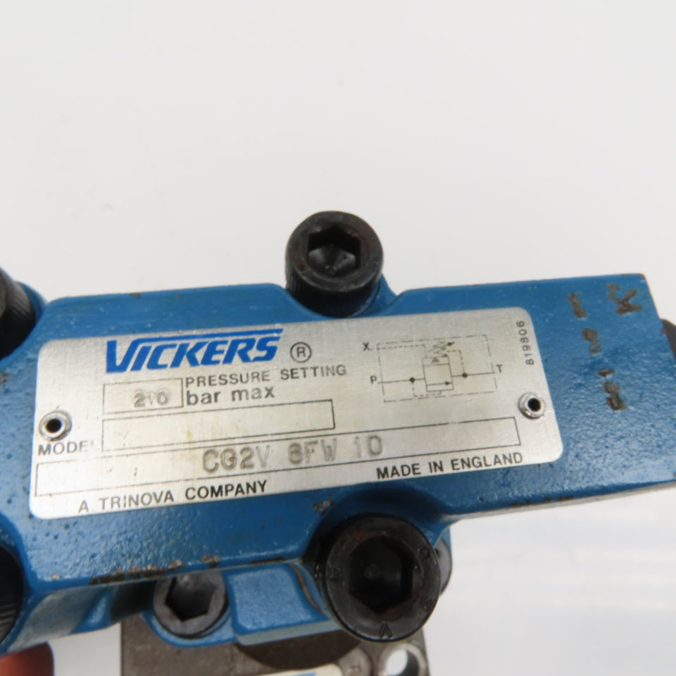 Vickers CG2V 6FW 10 Pressure Relief Hydraulic Valve 210 BAR Subplate Mounting