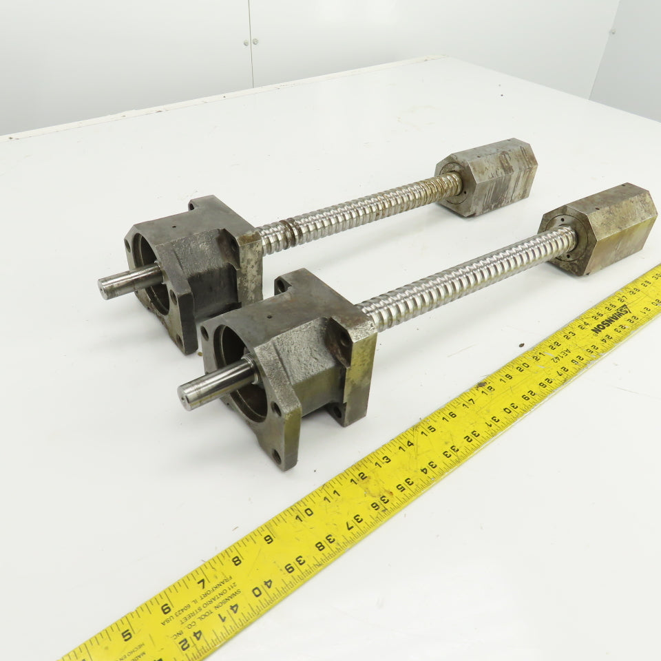 UVA 10 MD 24-3/4" OAL X-Axis Ball Screw & Nut Assembly 28mm OD 13" Travel Lot/2