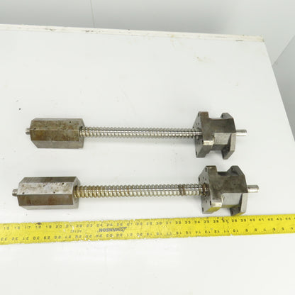 UVA 10 MD 24-3/4" OAL X-Axis Ball Screw & Nut Assembly 28mm OD 13" Travel Lot/2