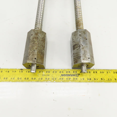 UVA 10 MD 24-3/4" OAL X-Axis Ball Screw & Nut Assembly 28mm OD 13" Travel Lot/2