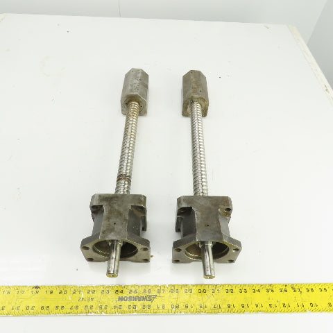 UVA 10 MD 24-3/4" OAL X-Axis Ball Screw & Nut Assembly 28mm OD 13" Travel Lot/2