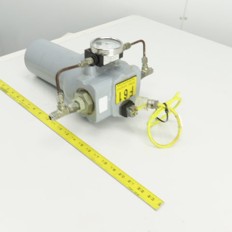 290728 Inline Heavy Duty Hydraulic Filter & Housing 8" x 3" W/Pressure Gauge