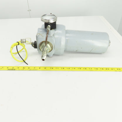 290728 Inline Heavy Duty Hydraulic Filter & Housing 8" x 3" W/Pressure Gauge