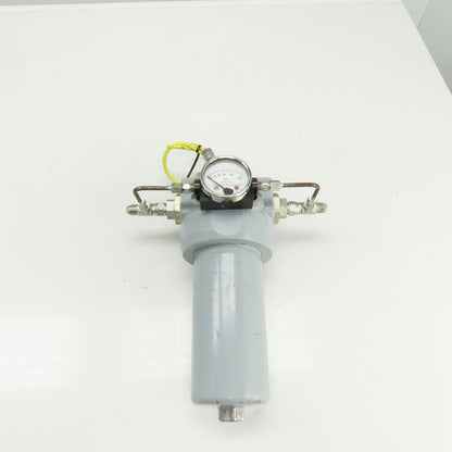 290728 Inline Heavy Duty Hydraulic Filter & Housing 8" x 3" W/Pressure Gauge