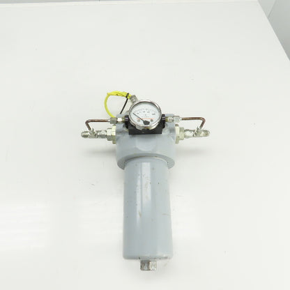 290728 Inline Heavy Duty Hydraulic Filter & Housing 8" x 3" W/Pressure Gauge