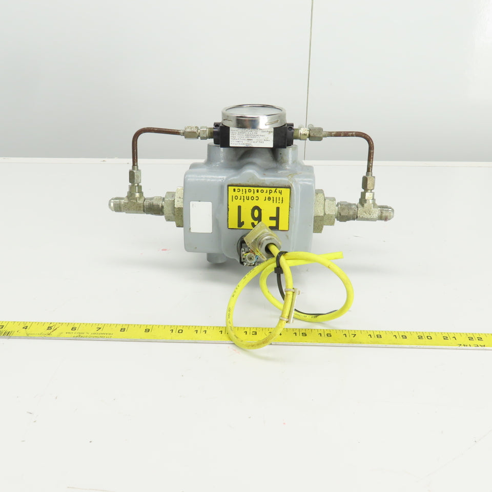 290728 Inline Heavy Duty Hydraulic Filter & Housing 8" x 3" W/Pressure Gauge