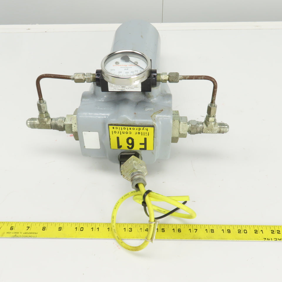290728 Inline Heavy Duty Hydraulic Filter & Housing 8" x 3" W/Pressure Gauge