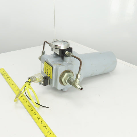 290728 Inline Heavy Duty Hydraulic Filter & Housing 8" x 3" W/Pressure Gauge