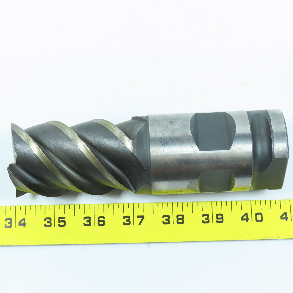 E.C 2" Square End Mill Center Cuttign 4 Flute 2" Shank 3" LOC 6-5/8" OAL