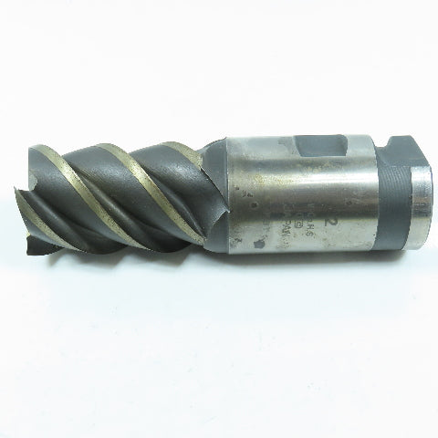 E.C 2" Square End Mill Center Cuttign 4 Flute 2" Shank 3" LOC 6-5/8" OAL