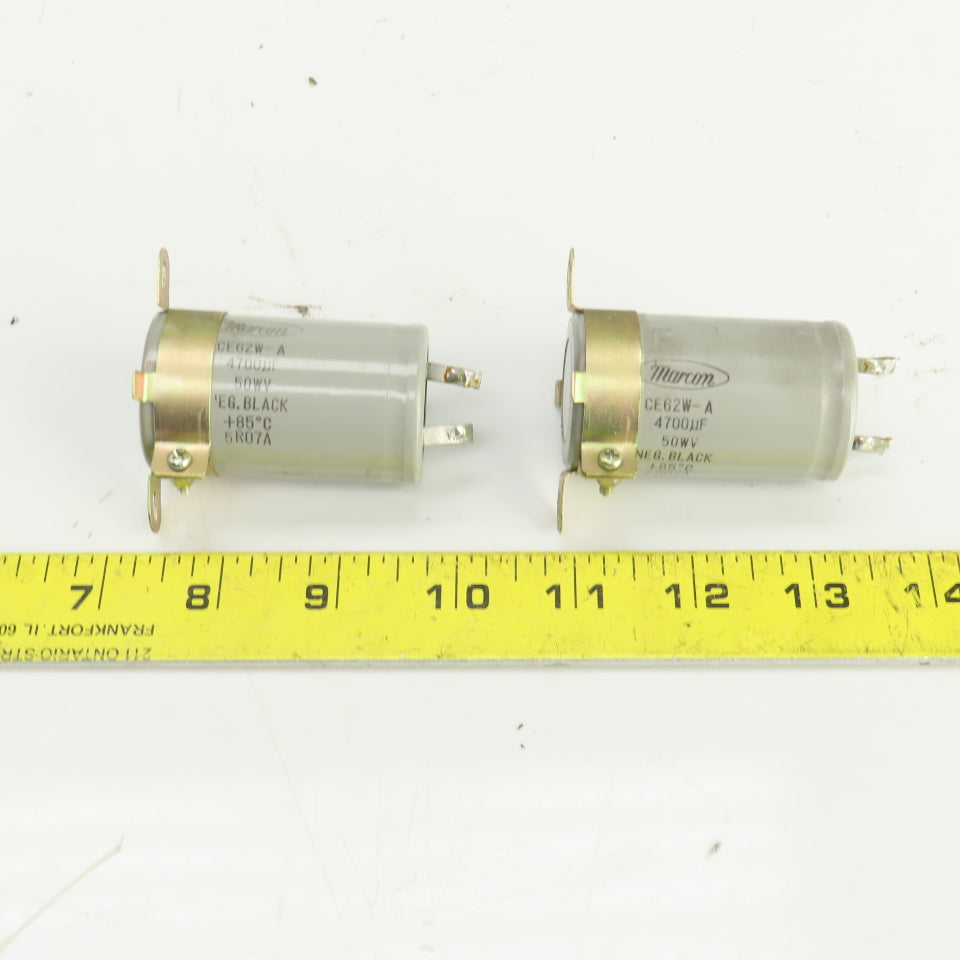 Marcon CE62W-A 4700UF Capacitor 50WV 50VDC Lot Of 2