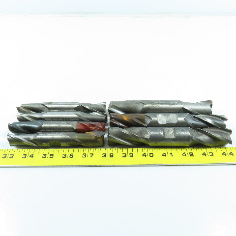 Misc. Square Double End Mill 2 & 4 Flute 3/4" & 1" Shank Various Dia. Lot of 7