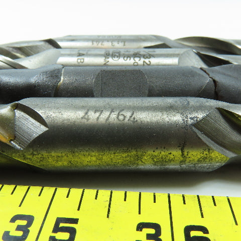 Misc. Square Double End Mill 2 & 4 Flute 3/4" & 1" Shank Various Dia. Lot of 7