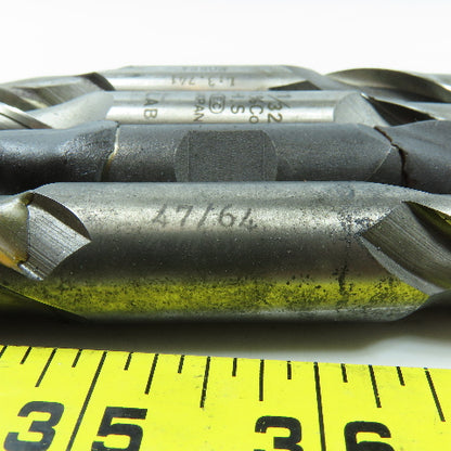 Misc. Square Double End Mill 2 & 4 Flute 3/4" & 1" Shank Various Dia. Lot of 7