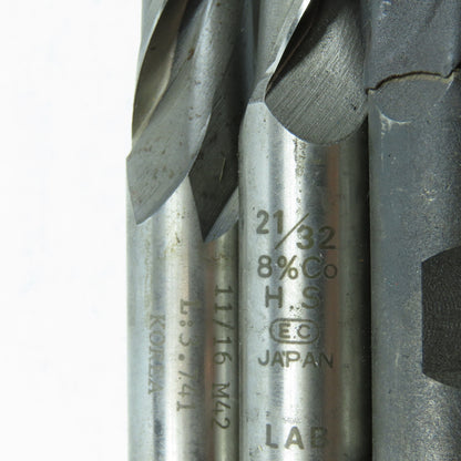 Misc. Square Double End Mill 2 & 4 Flute 3/4" & 1" Shank Various Dia. Lot of 7