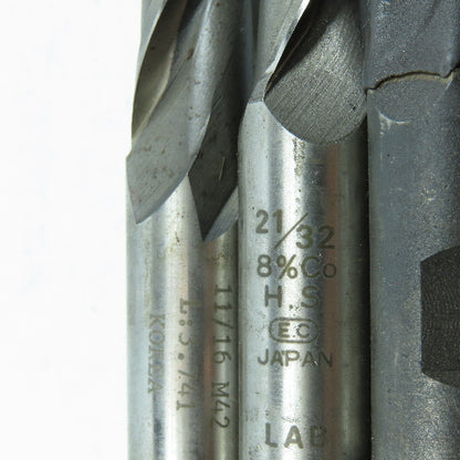 Misc. Square Double End Mill 2 & 4 Flute 3/4" & 1" Shank Various Dia. Lot of 7
