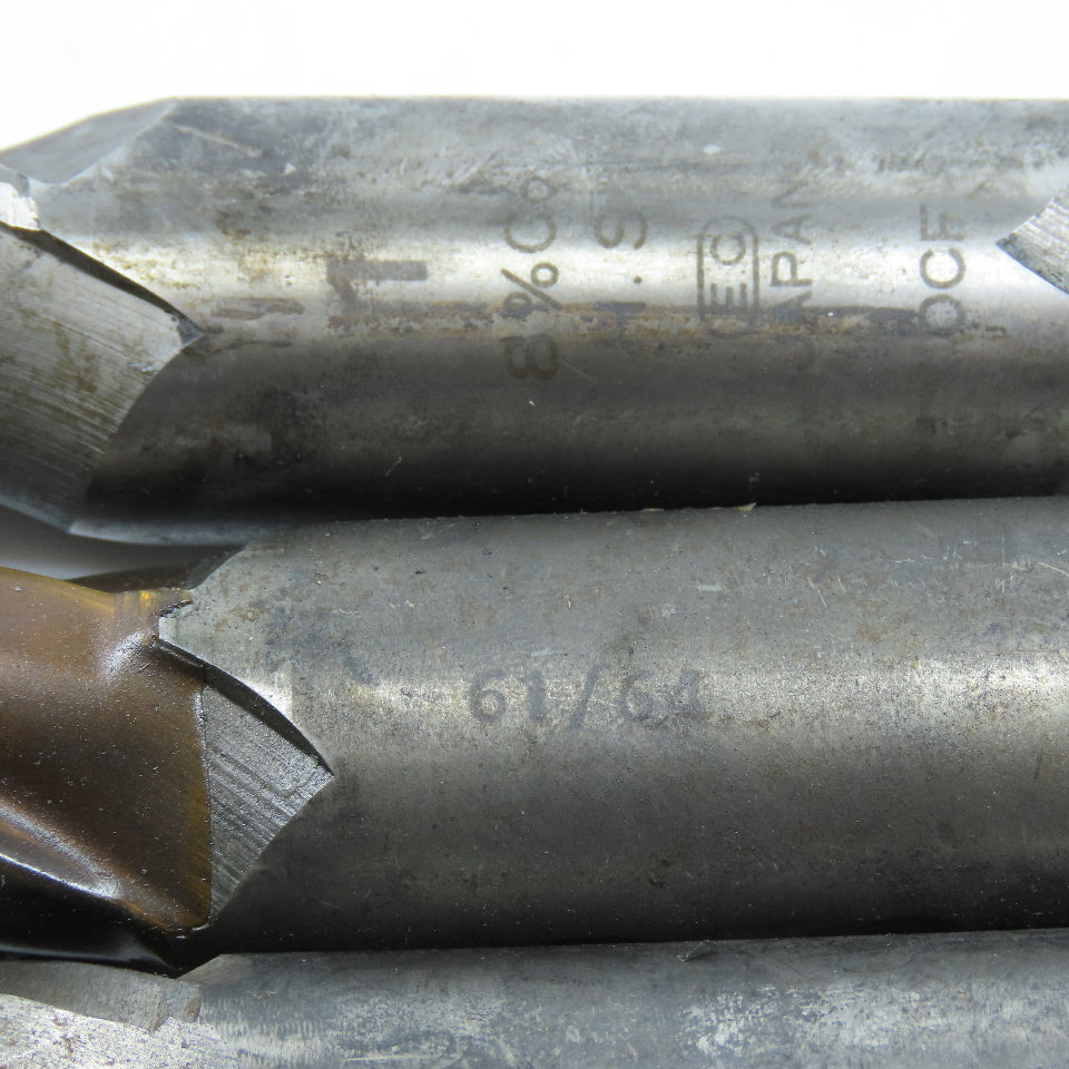 Misc. Square Double End Mill 2 & 4 Flute 3/4" & 1" Shank Various Dia. Lot of 7