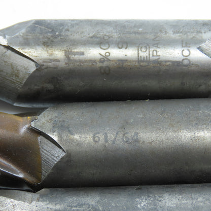 Misc. Square Double End Mill 2 & 4 Flute 3/4" & 1" Shank Various Dia. Lot of 7