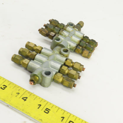 DA-8 / D-10 Piston Oil Distributor Block 8 Position 1/8" Lot Of 2